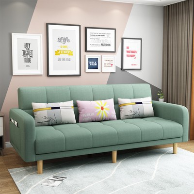 Nordic Fabric Sofa for Small Apartments, Simple Modern Foldable Sofa Bed, Dual-Use Tech Fabric, Popular Model for Rental Apartments