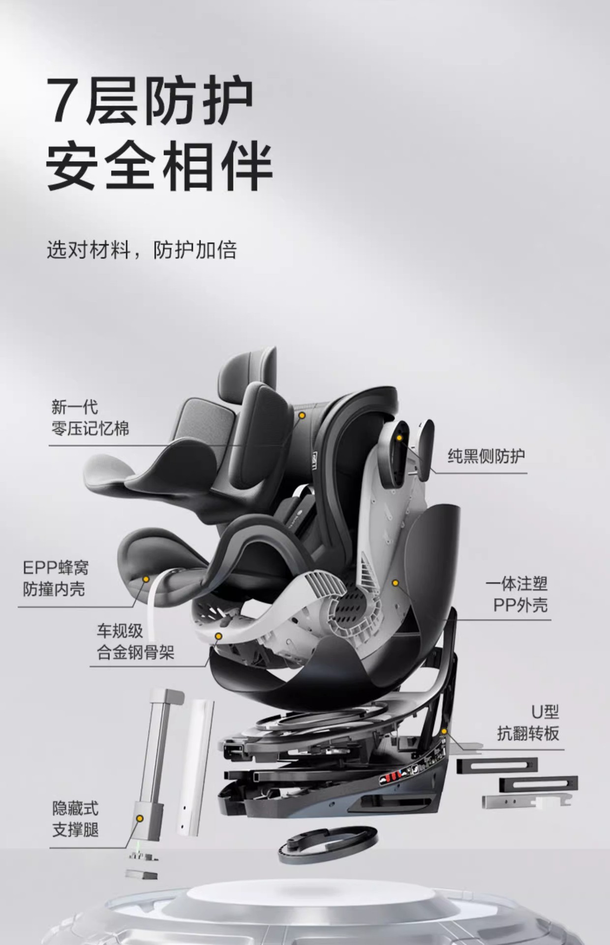 Yido child safety seat little knight car 0-12 years old car can sit and lie newborn safety seat
