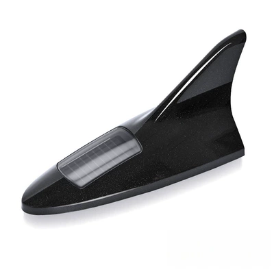Car Solar Antenna Fin Light Universal Roof Anti-Rear Collision Warning Light Shark Fin Strobe Light Decoration (vehicle antenna) - shark-fin-flash-light-gentleman-black