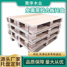 天津免熏蒸木托盘托盘实木物流运输四面进叉松木叉车木栈板胶合板