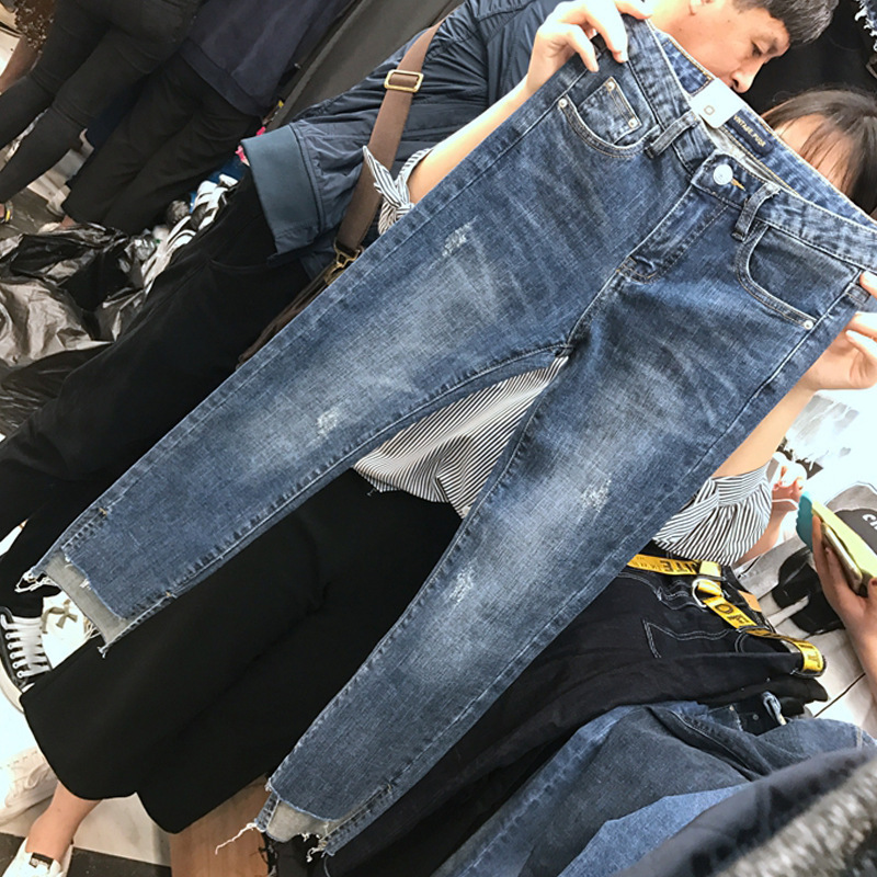 Plus Size Jeans for Women 2025 Summer and Autumn New Style 100kg Cropped Leggings High Stretch Ripped Skinny Pants for Women