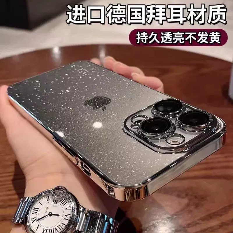 Ultra-thin Transparent Protective Case (Apple) iPhone 16 / 17 Pro Max, Starry Electroplated PC