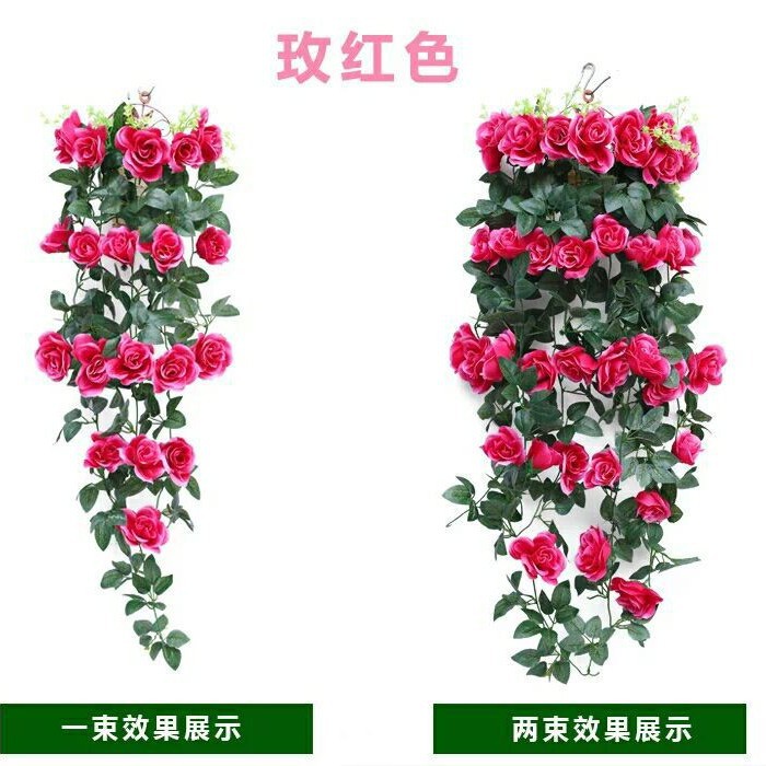 장미 벽걸이 장미 빨간색 하나