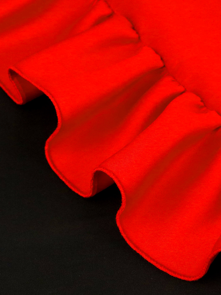 Women's Clothing deep V sexy low cut dress plus size ruffled banquet dress _voghion.com