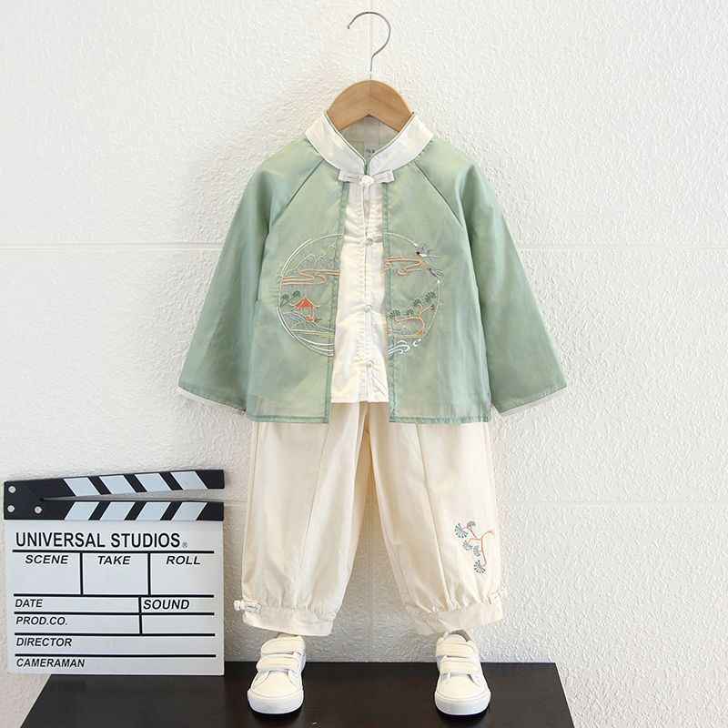 儿童汉服春秋款男童国风古装国学服2025新款男宝宝唐装秋季演出服|undefined