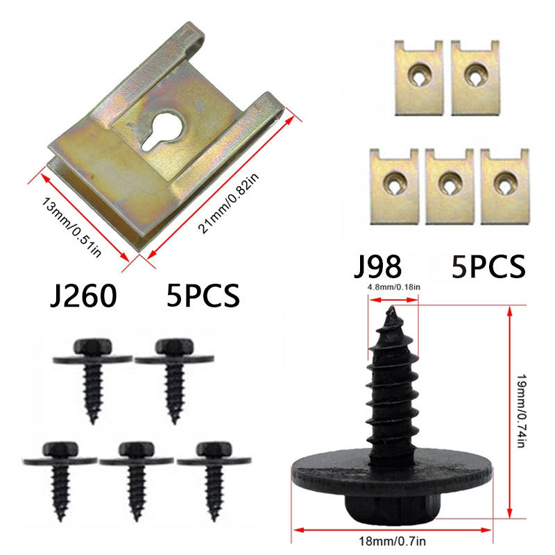 Tornillos autorroscantes de cabeza hexagonal con revestimiento de zinc negro J98+J260, adecuados para la fijación de hebillas de cables rápidos en automóviles Mercedes-Benz.