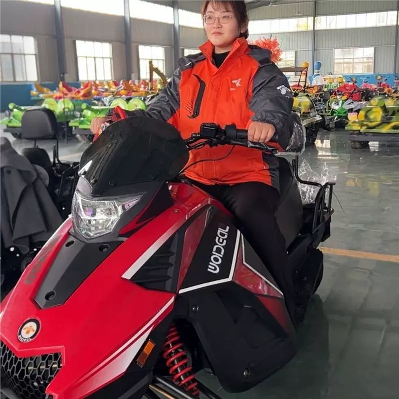 雪地摩托儿童电动车滑雪场游乐车小孩全地形电动亲子卡丁沙滩越野