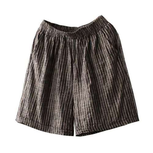 Shorts for women, summer cotton linen shorts for women, outerwear, large size loose high-waisted Korean style casual pants, wide-leg pants for women in summer