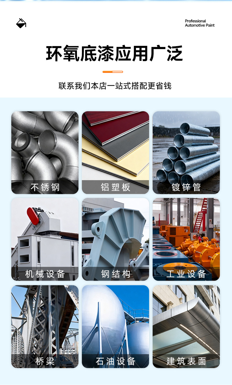 Automotive 2K Epoxy Primer in a Can, Anti-Corrosion and Anti-Rust Resin Primer, Oil-Based Paint, Anti-Slip, Wear-Resistant, No-Sanding Special Paint