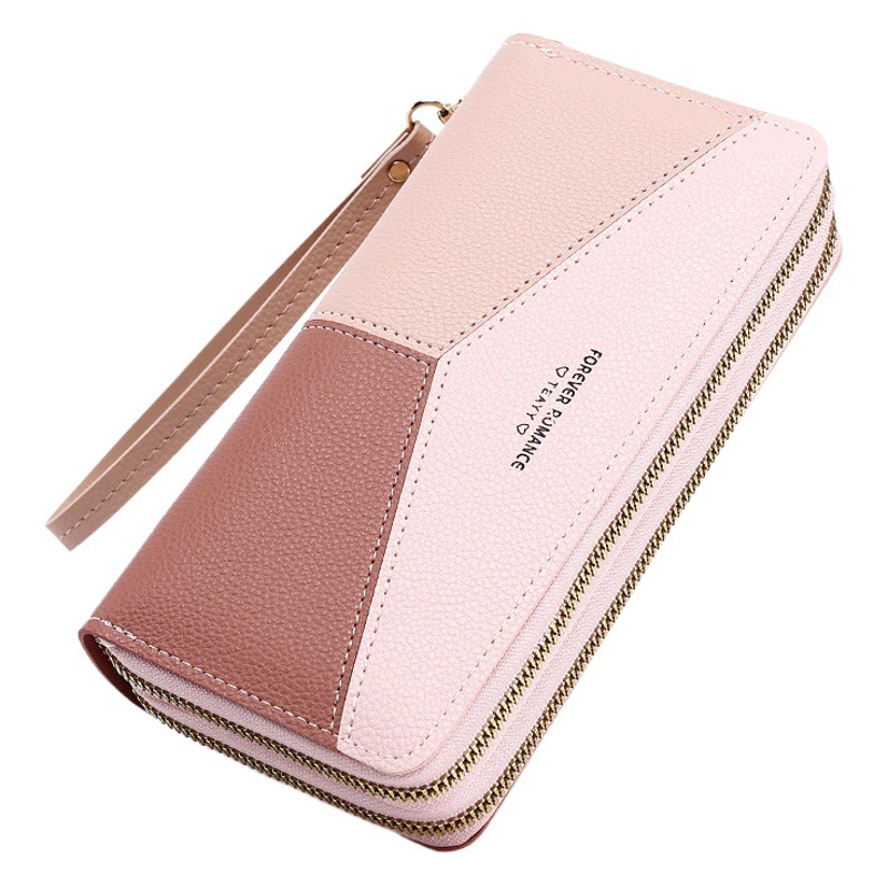 Cartera larga para mujer 2023 gran capacidad doble cremallera estilo coreano moda