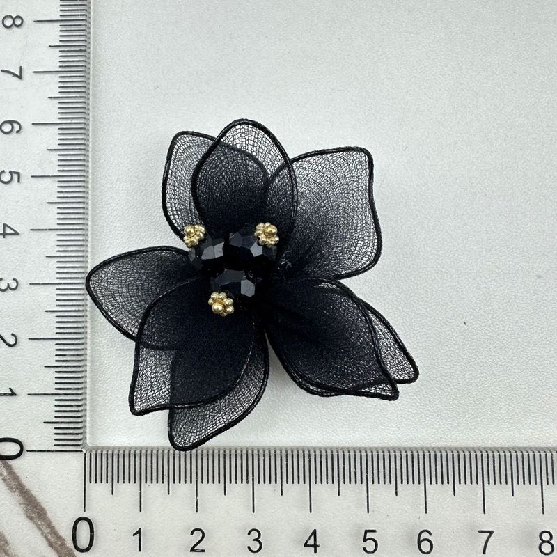 二層メッシュフラワー立体クリスタルユリフラワー装飾品装飾衣類アクセサリーイヤリング靴花靴バックルアクセサリー|undefined