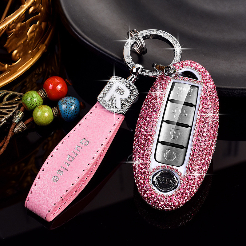 Suitable for Nissan New Sylphy Key Case Nissan Qijun Teana Qashai Jinke Tiida Bluebird Diamond Key Case