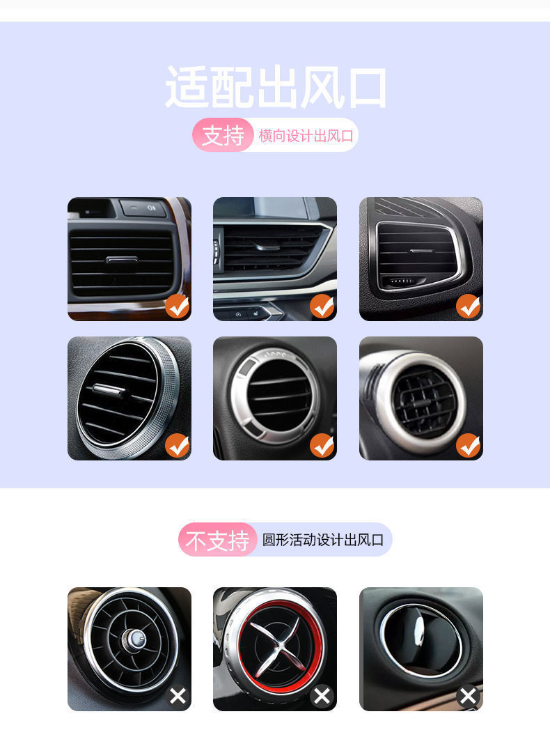 Car-Mounted Diamond-Encrusted Phone Holder, Car Navigation Support, Clip-On Air Vent, Multi-Functional and Versatile