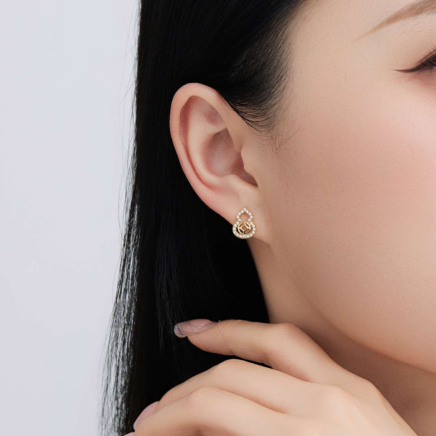 Xuping nuevo diseño hueco chino pendientes de calabaza de bronce imitación de oro lujoso temperamento ligero pendientes de mujer pendientes al por mayor