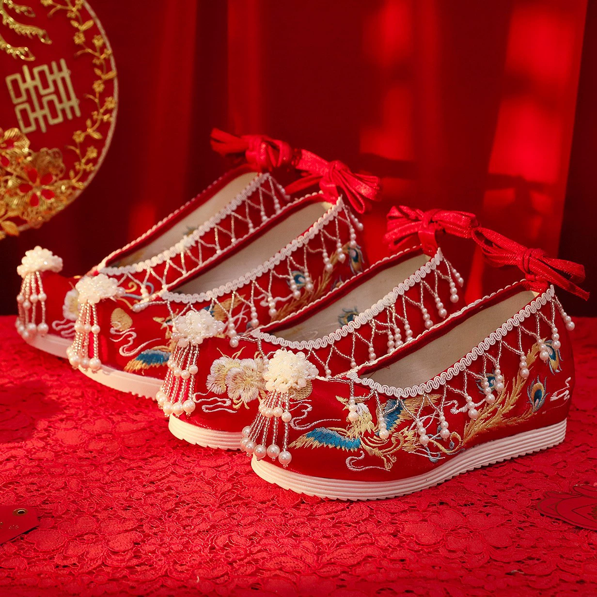 Xiuhe обувь женская оригинальная жемчужная кисточка свадебная обувь в древнем стиле