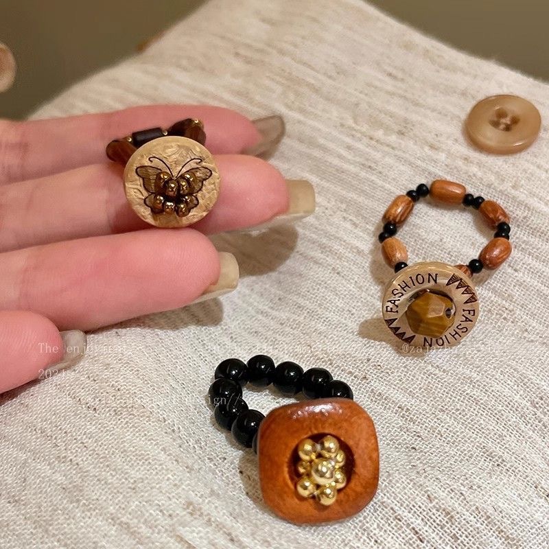 새로운 중국 스타일 나비 나무 페르시 반지 여성 복고풍 탄성 로프 검지 손가락 반지 패션 골동품 하이 엔드 맞춤 반지