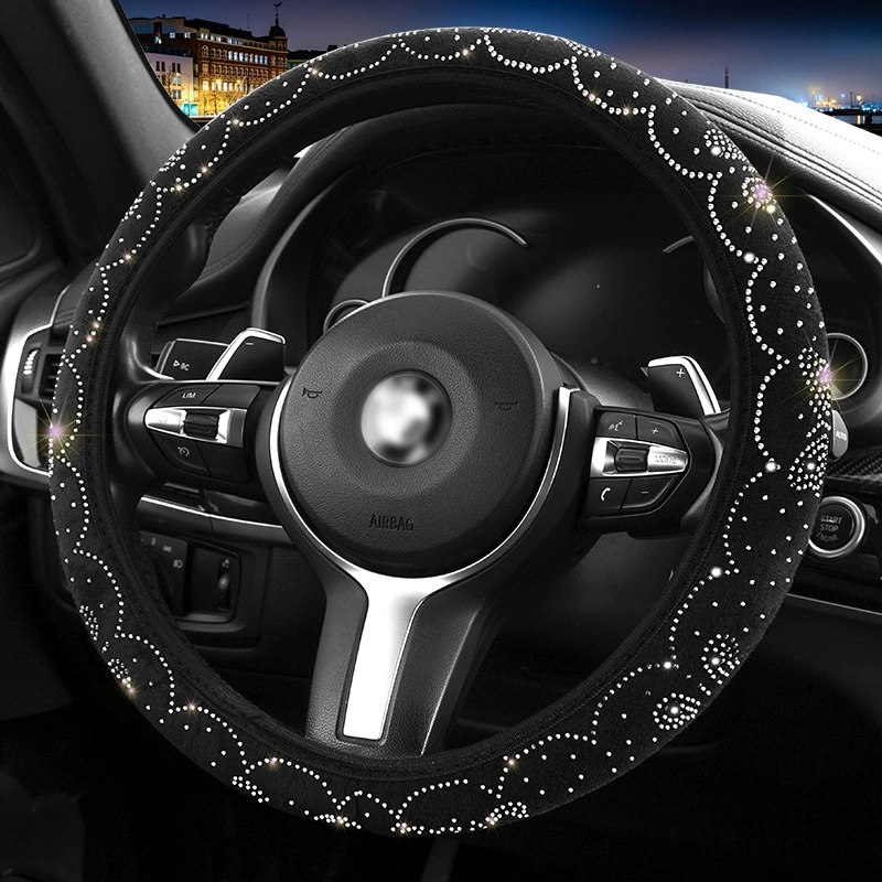 Новая крышка рулевого колеса автомобиля с ромбовидным эластичным не внутренним кольцом волна бабочка Four Seasons универсальная трансграничная крышка ручки горячего сверления Горячая продажа