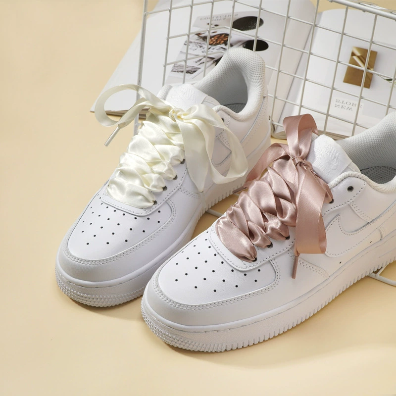 Плоские широкие шнурки, трансграничные специальные балетки, туфли для моральных тренировок, маленькие белые туфли, женские шелковые шнурки из ленты «сделай сам»