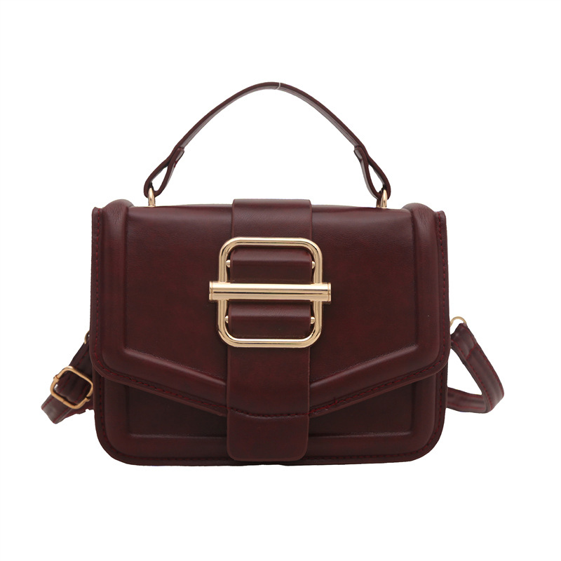 Niche Zhong bolso de textura coreano simple estilo de moda nuevo 2025 cinturón hebilla bolso de hombro de textura bolso pequeño