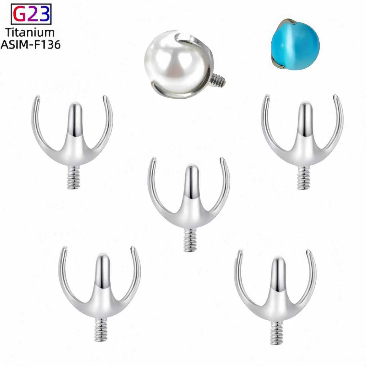 Pointed labret stud close-up product detail