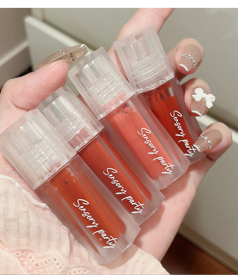 Sensory Party Matte velvet lip gloss, matte and white lip paste, not easy to stick, affordable for students, cross-border from Southeast Asia undefined