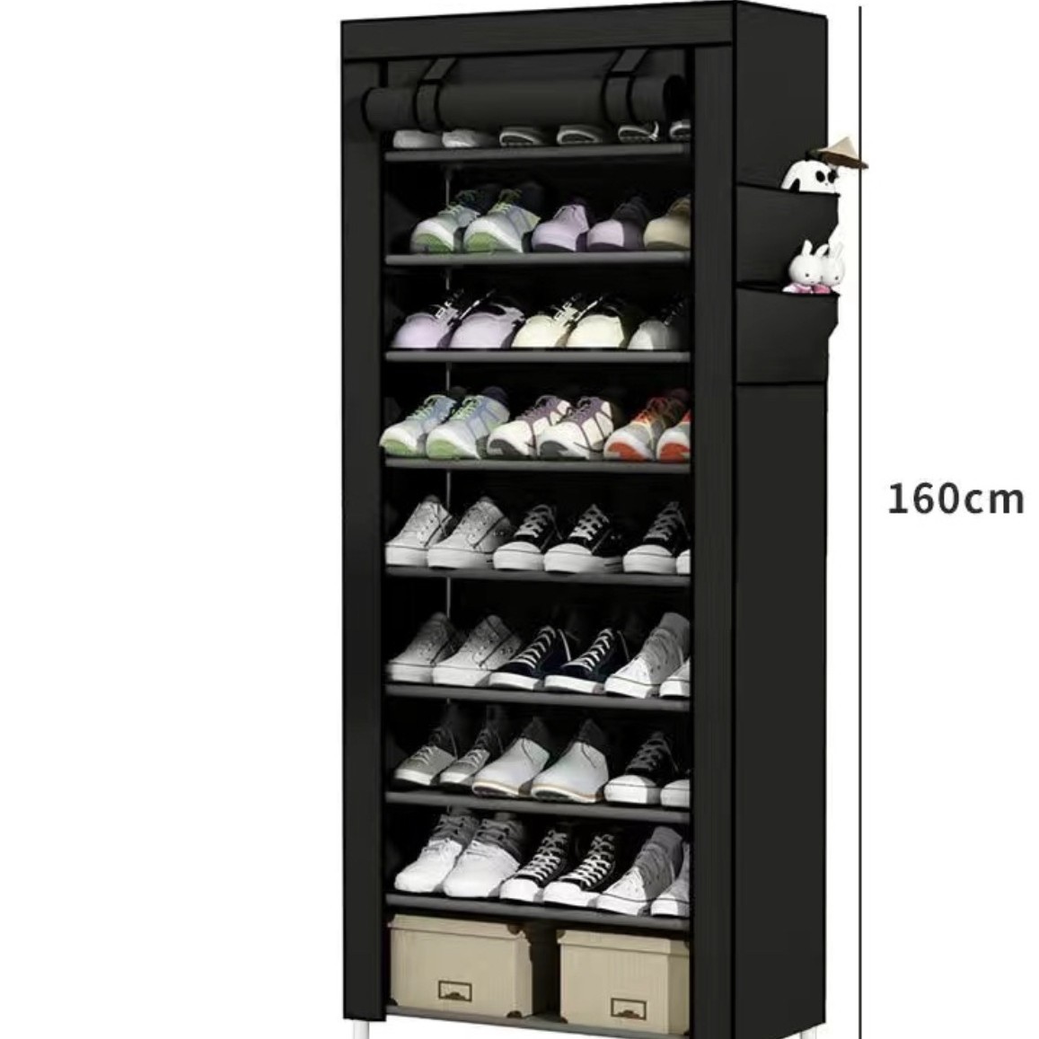 Fuente de fábrica no tejido antiadhesivo diez capas simple gabinete de zapatos no tejido cubierta de polvo suministro de stock abundante