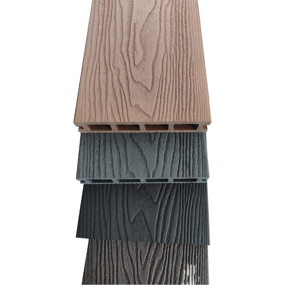 Madera plástico WPC piso primera generación agujero cuadrado 146*25 profundo grabado protección del medio ambiente plástico material de madera al aire libre decoración tablero anticorrosión madera