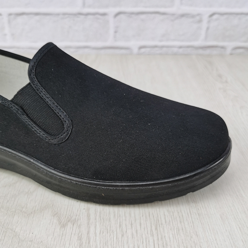 Primavera simple zapatos de tela antiguos de Beijing zapatos casuales de poliuretano para hombre zapatos de trabajo de hotel toalla de fase negra zapatos de papá de mediana edad