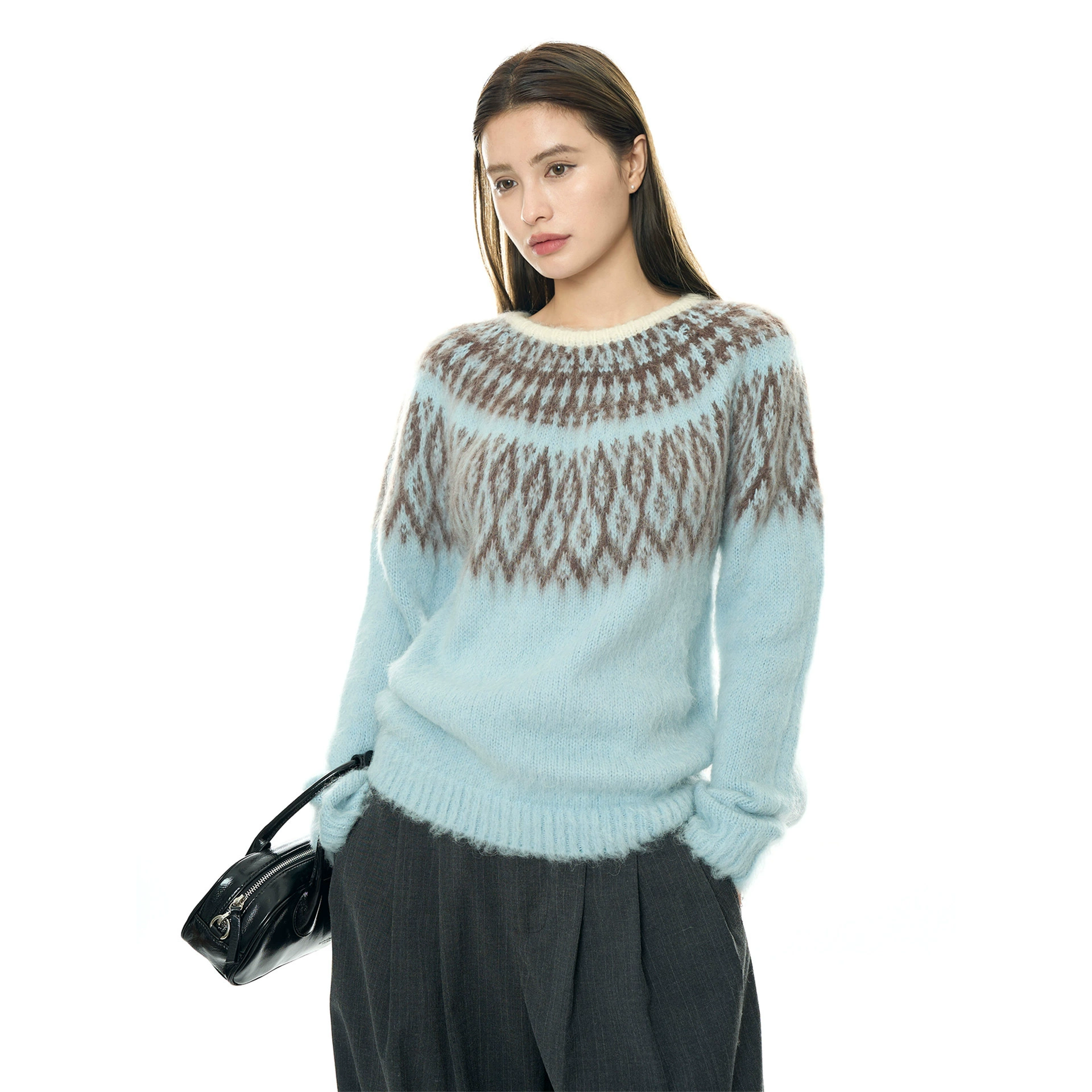 Lu Fu Winter New Nordic Art Fair Island стиль жаккардовый шерстяной свитер мягкий клейкий для кожи удобный топ