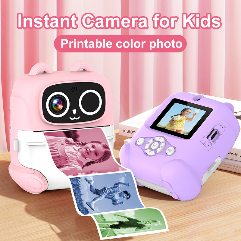 Cross-Border Amazon Wholesale Dual-Camera Photo Printing Digital Camera Camera Toy Gift Instant Camera Small Camera