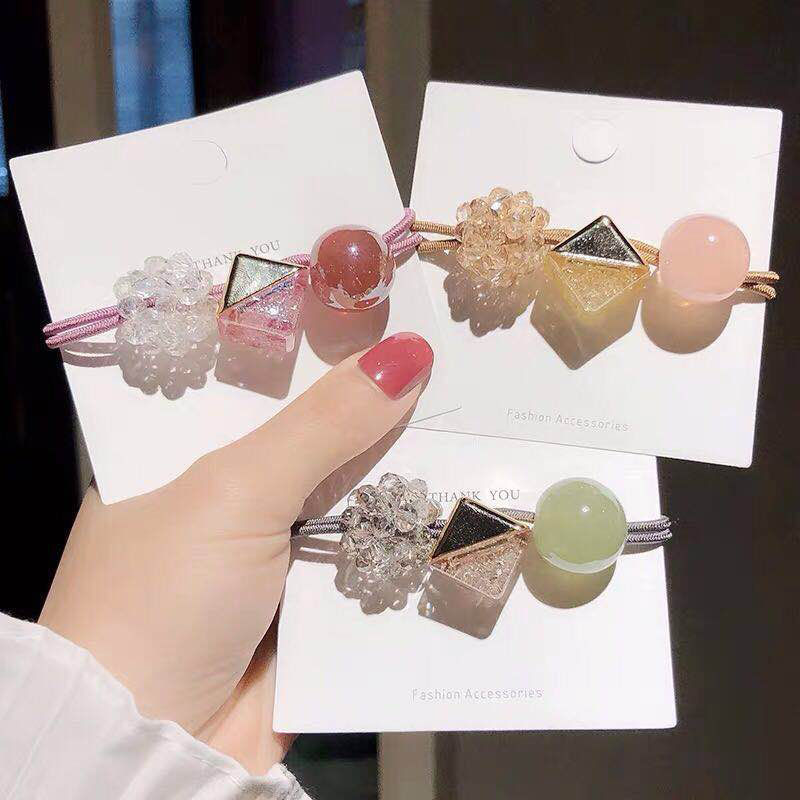 Fashion Fruit Imitation Pearl Crystal Stoving Varnish Hair Tie 1 Piece display picture 6