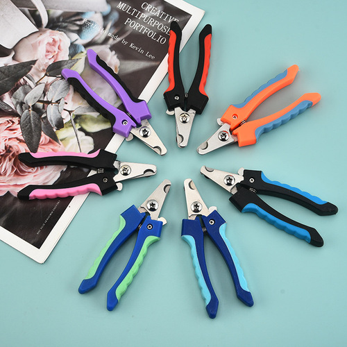 Manufacturer wholesale stainless steel pet grooming scissors, large dog nail clippers, cat and dog nail cleaning set