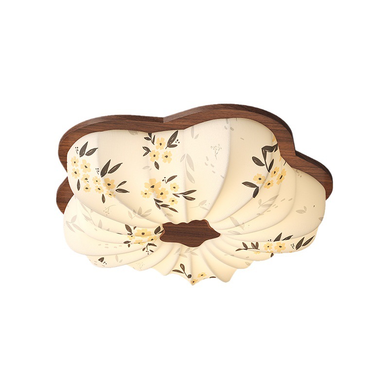 Estética de la dinastía Song, tela, lámpara de dormitorio, lámpara de techo de estilo antiguo, sala de estar, nueva lámpara de sala de estudio de estilo chino de alta gama floral