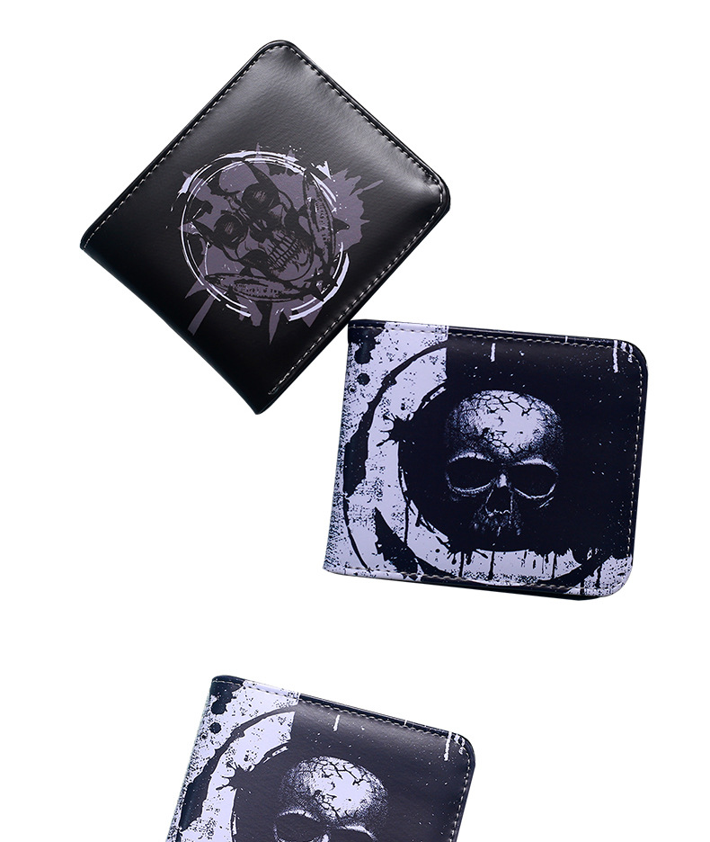 Men's Skull PVC Open Small Wallets display picture 13