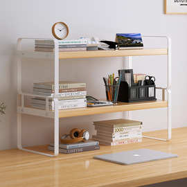桌面书架小型简易卧室铁艺置物架办公室架子桌上收纳客厅网红书柜