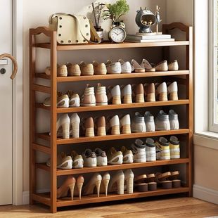 Bamboo Shoe Rack Household Entry Door Indoor Multi-layer Simple Shoe Cabinet Space-saving Large Capacity Storage Rack