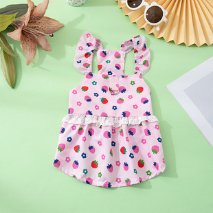 New factory direct pet summer puppy cat cute fresh floral dress comfortable pet skirt