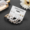 Earrings from pearl, fashionable set, suitable for import, simple and elegant design, 6 pair