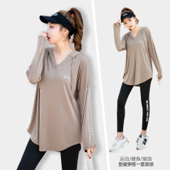 New Plus Size Yoga Set Three-Piece Set Plus Size Plain Loose Outdoor Fitness Clothes 2023 Sports Running Outfit