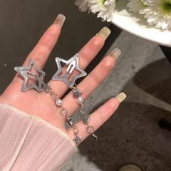 クロスボーダー希音爆型甜妹ドーパミン甘酷五角星流蘇ヘアクリップペンダントチェーン側髪髪飾り