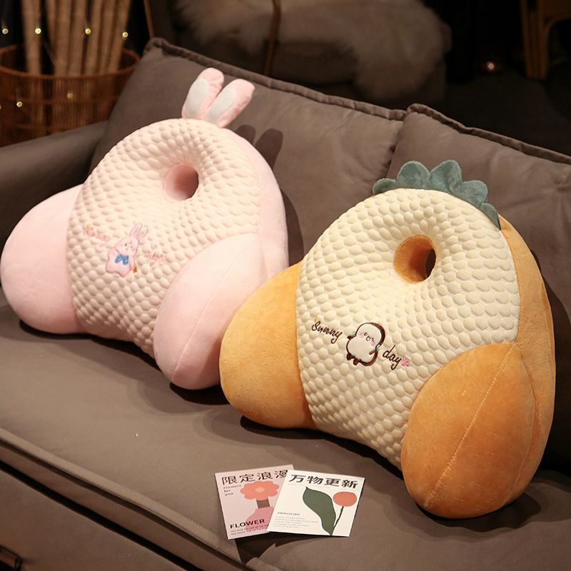 冰豆豆办公室腰靠垫夏季坐车护腰靠垫冰丝靠枕沙发宿舍靠背枕床头