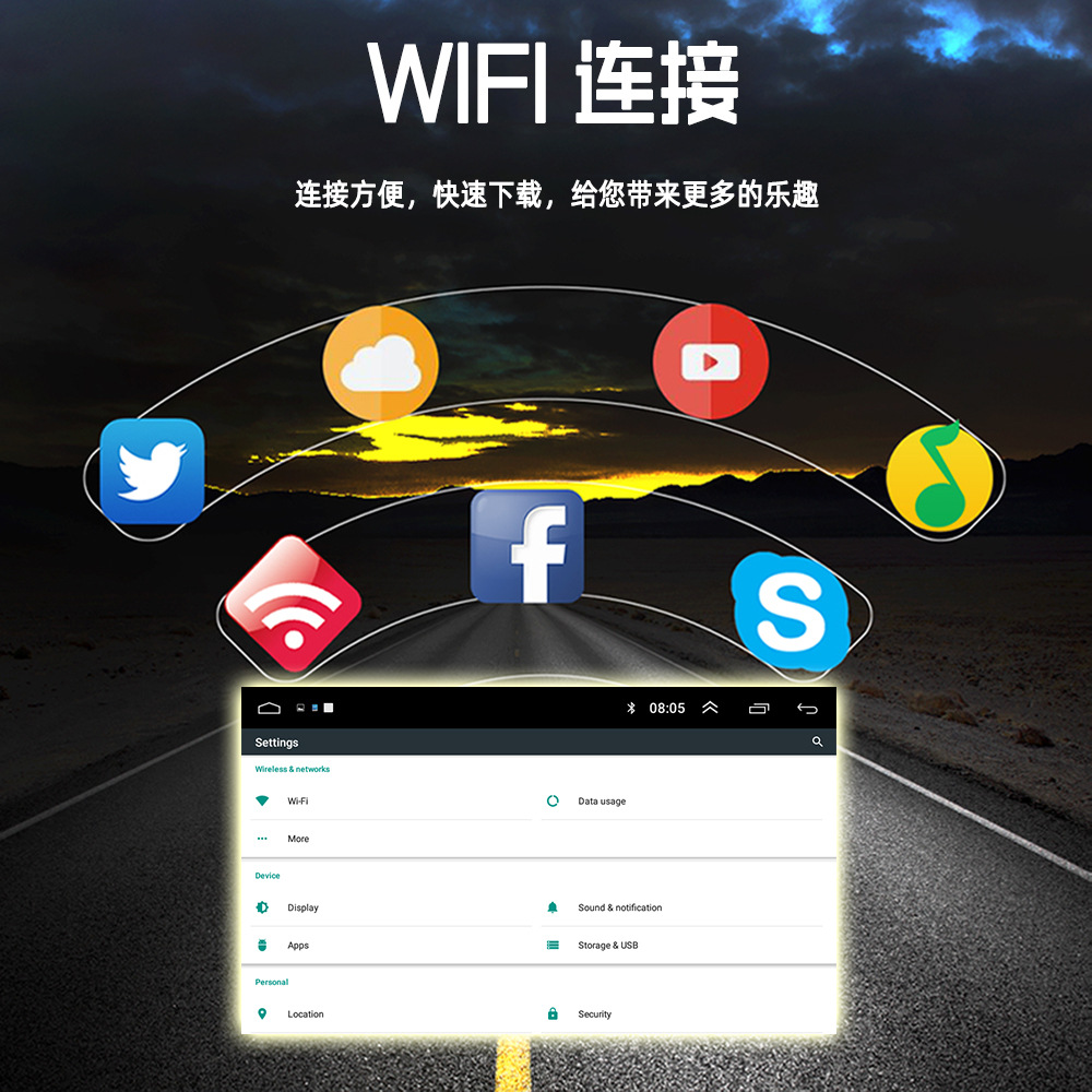 7inch Suitable for Fiat 500 1+32g Built-In Carplay Mobile Phone Connection Car Mp5 Player 12V
