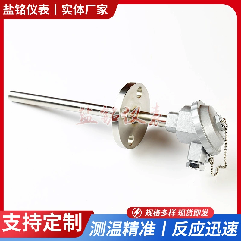 Заводская поставка Термопара Нержавеющая сталь Тип K Резьбовой фланец Датчик термопары Большой Конг