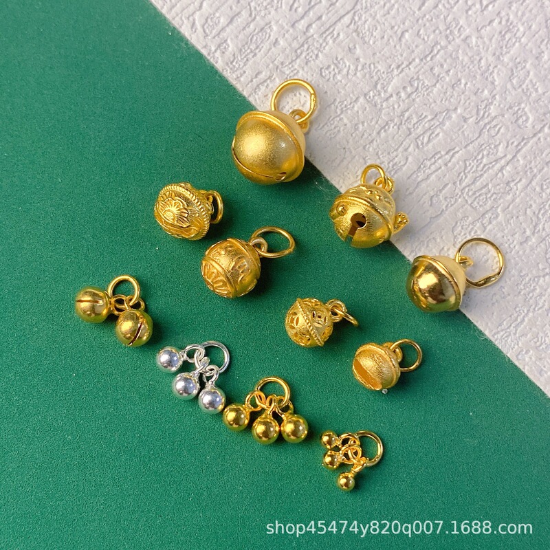 S925 Sterling Silver Antique Gold-Plated Accessories Small Bell Pendant Lucky Cat Charm DIY Braided Rope Pendant Bracelet S925 Sterling Silver Antique Gold-Plated Accessories Small Bell Pendant Lucky Cat Charm DIY Braided Rope Pendant Bracelet