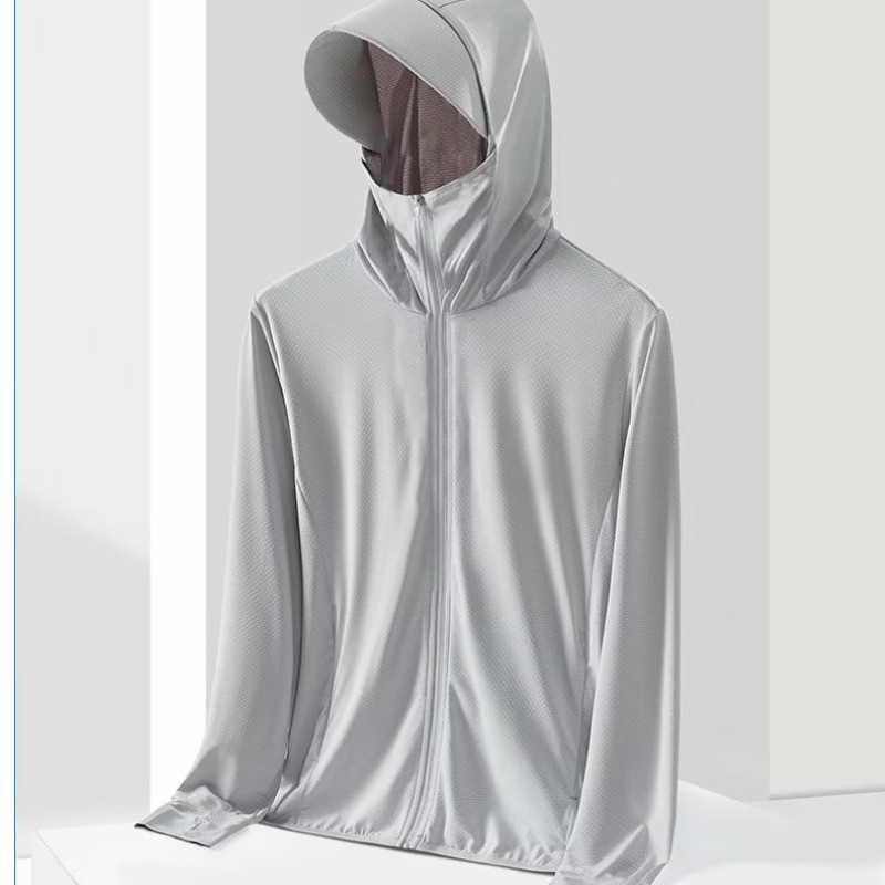 Cross-Border Foreign Trade Summer Ice Silk Breathable Ultra-Thin Anti-Mosquito Fishing Clothing Sun Protection Clothing Fishing Ice Silk Sun Protection Clothing for Men