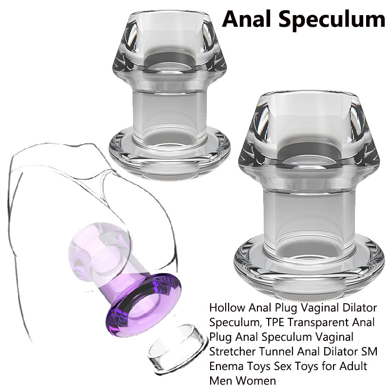 Cone-Shaped Hollow Anal Dilator Plug, Transparent Soft TPE, Anal Training Toy — detail image 2