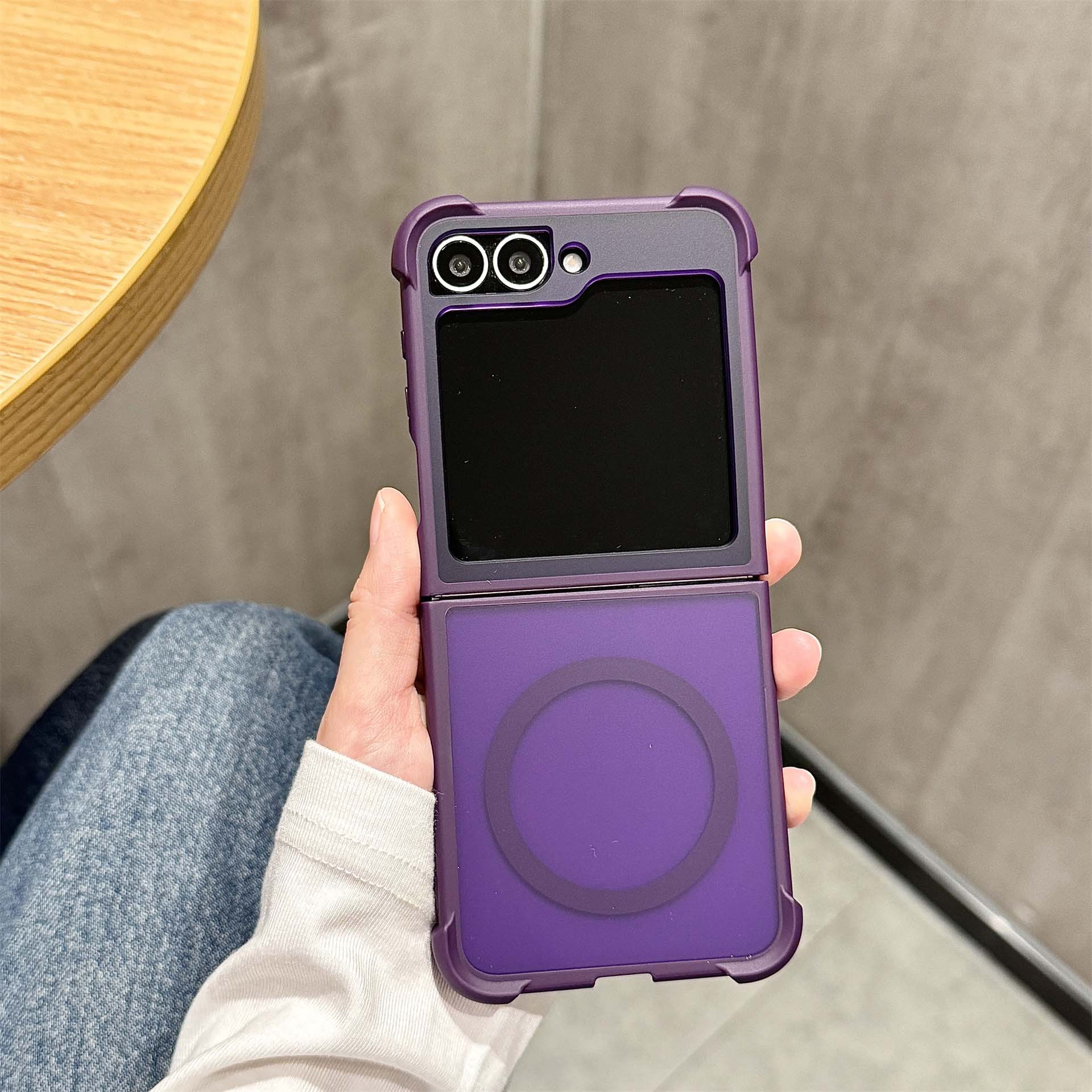 Matte Magnetic Phone Case For Samsung Z Flip 7 6 5 Foldable Case_voghion.com