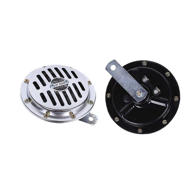 12V electroplated basket-type car horn, high-power with cover, high and low frequency car horn, factory direct sales and wholesale detail image 7