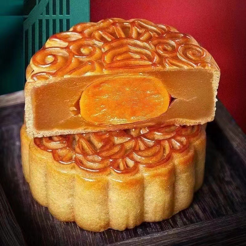 【100克蛋黄大月饼】莲蓉豆沙板栗蛋黄椰蓉奶黄月饼中秋广式糕点|undefined