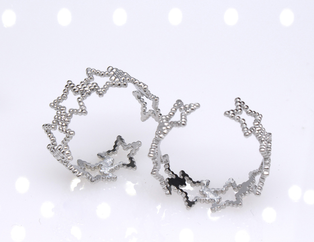 Adjustable Ring Size 1 Piece Quantity Retro Star Snake Titanium Steel Plating Open Ring 1 Piece